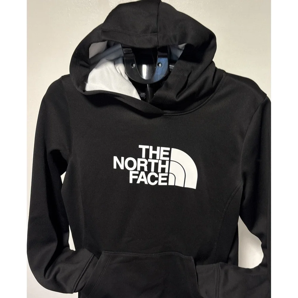 The North Face Hoodie Mens Large Black Pullover Fleece Sweatshirt Big Logo